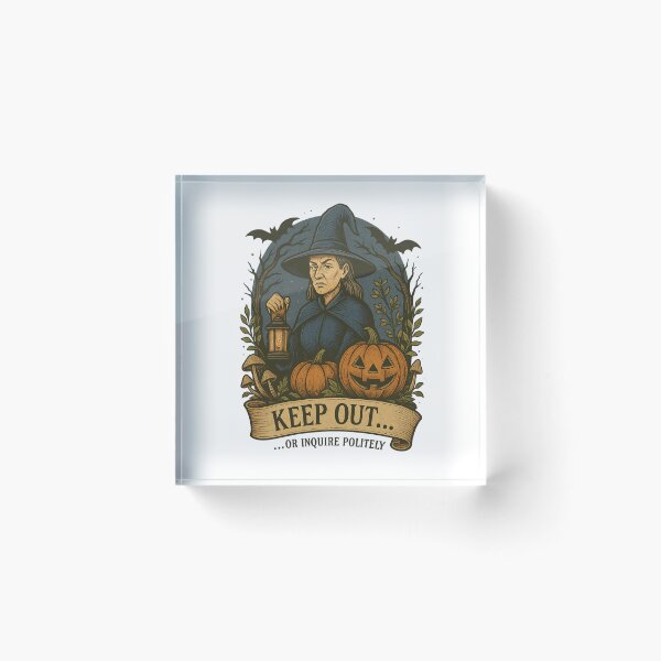 Item preview, Keep Out… Or Inquire Politely – Witch & Pumpkins designed and sold by TWdesign74.