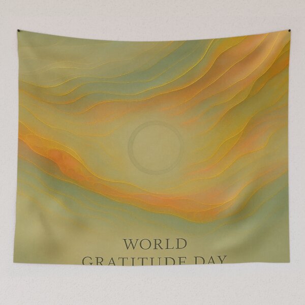 Artikelvorschau, World Gratitude Day – Goldenes Licht der Dankbarkeit entworfen und verkauft von Zenlines by Ralf Gradl.