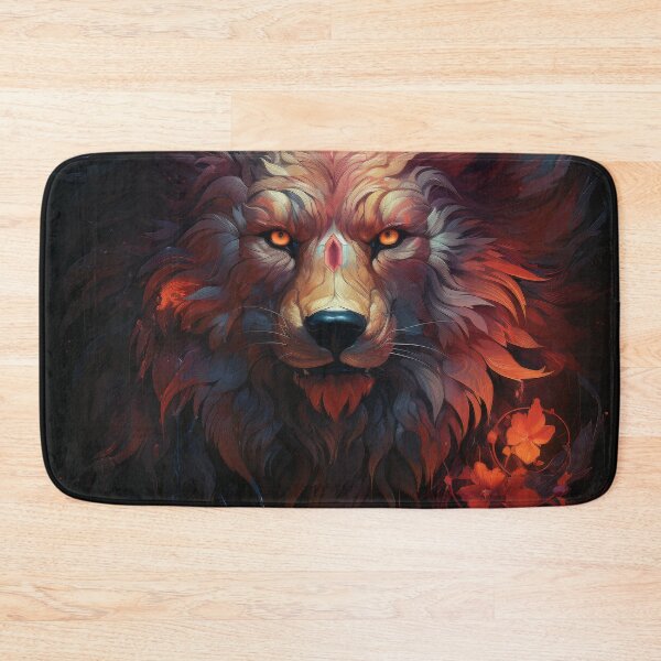 Item preview, Mystic Fire Wolf With Glowing Eyes and Floral Aura designed and sold by Daagath.