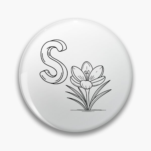Item preview, An illustration of letter S stand for Saffron crocus designed and sold by rasagamastore.
