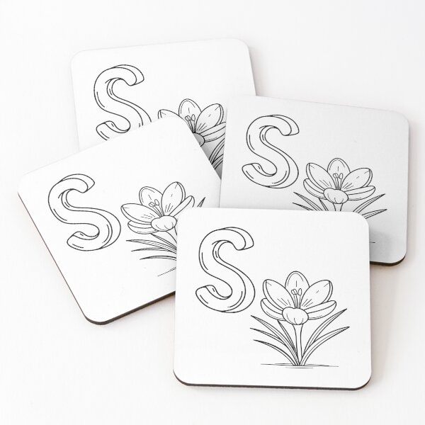 Item preview, An illustration of letter S stand for Saffron crocus designed and sold by rasagamastore.