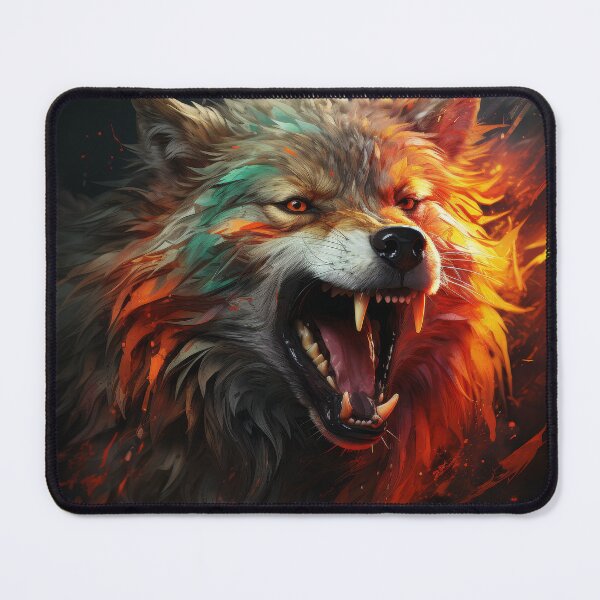 Item preview, Roaring Fire Wolf With Explosive Fury and Flames designed and sold by Daagath.