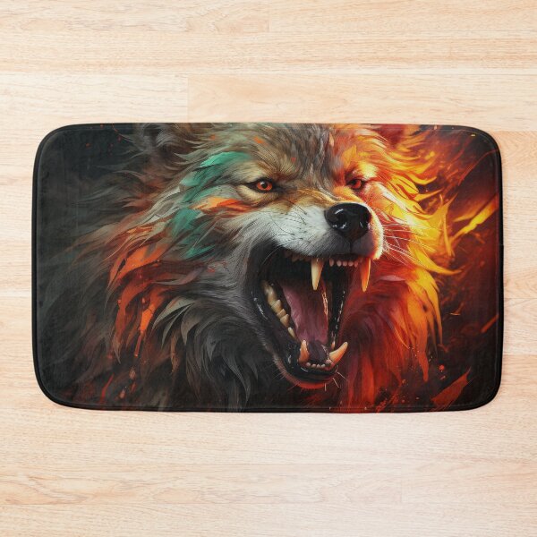 Item preview, Roaring Fire Wolf With Explosive Fury and Flames designed and sold by Daagath.