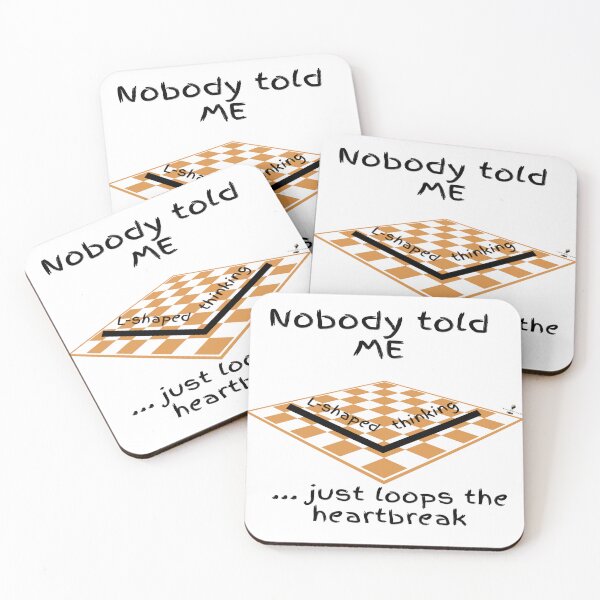 Item preview, Nobody Told Me L-Shaped Thinking Just Loops the Heartbreak — Checkerboard designed and sold by PawnShiftGoods.
