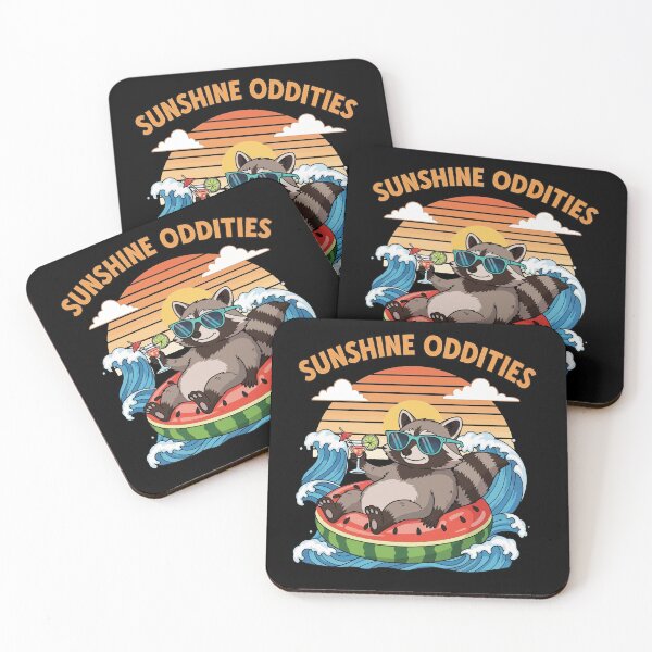Item preview, Sunshine Oddities – Relaxed Raccoon Summer Float Cartoon designed and sold by NancyEstrada.
