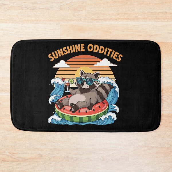 Item preview, Sunshine Oddities – Relaxed Raccoon Summer Float Cartoon designed and sold by NancyEstrada.