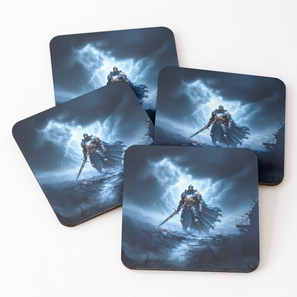 Item preview, A knight, against the backdrop of a hurricane designed and sold by Marcu Ioachim.