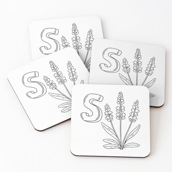 Item preview, An illustration of letter S stand for Salvia designed and sold by rasagamastore.