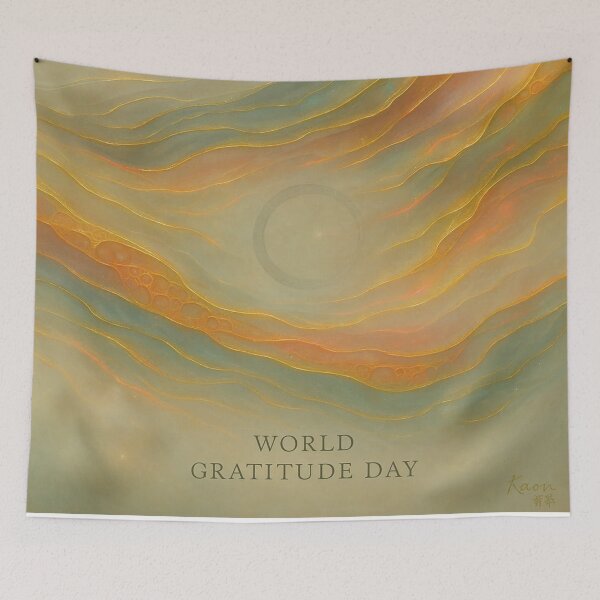 Artikelvorschau, World Gratitude Day – Fließende Energie der Dankbarkeit entworfen und verkauft von Zenlines by Ralf Gradl.