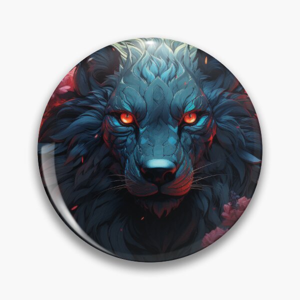 Artikelvorschau, Celestial Wolf With Crimson Flowers and Glowing Eyes entworfen und verkauft von Daagath.