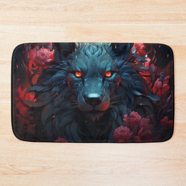 Item preview, Celestial Wolf With Crimson Flowers and Glowing Eyes designed and sold by Daagath.