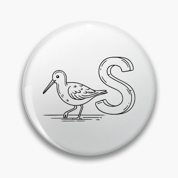 Item preview, An illustration of letter S stand for Sandpiper designed and sold by rasagamastore.