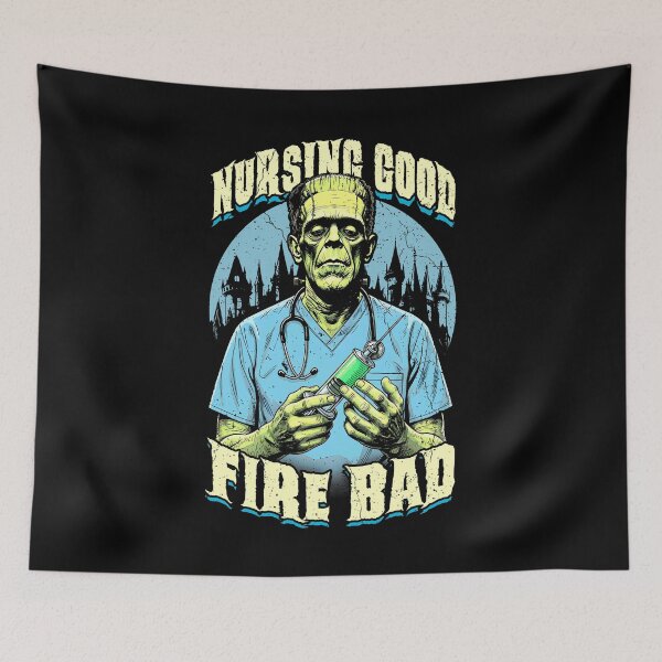 Item preview, Male Nurse Halloween Frankenstein Nursing Good Fire Bad designed and sold by GrandeDuc.
