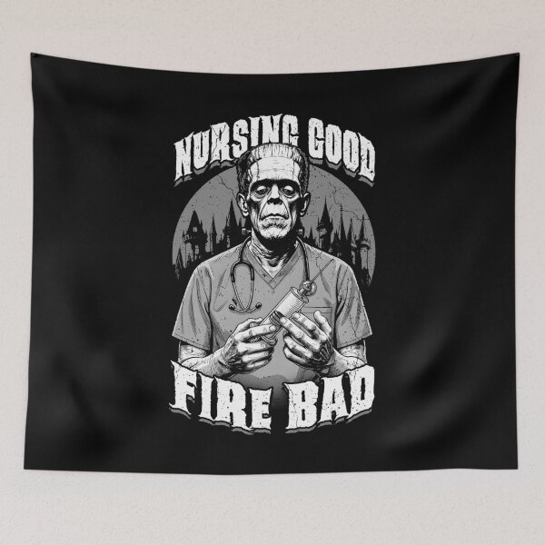 Item preview, Male Nurse Halloween Frankenstein Nursing Good Fire Bad designed and sold by GrandeDuc.