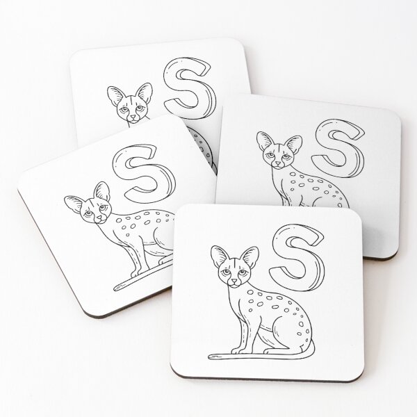 Item preview, An illustration of letter S stand for Savannah cat designed and sold by rasagamastore.