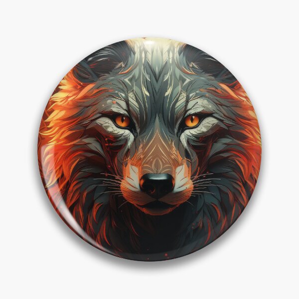Item preview, Ember Wolf With Ornamental Glow and Fiery Gaze designed and sold by Daagath.