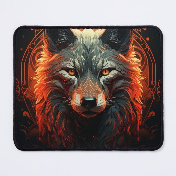 Item preview, Ember Wolf With Ornamental Glow and Fiery Gaze designed and sold by Daagath.