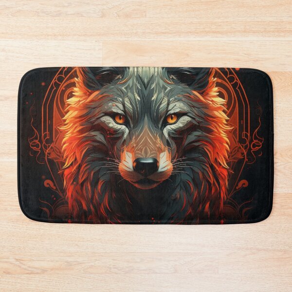 Item preview, Ember Wolf With Ornamental Glow and Fiery Gaze designed and sold by Daagath.
