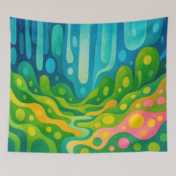Item preview, Cascading colors over soft shapes designed and sold by Sigtrix.
