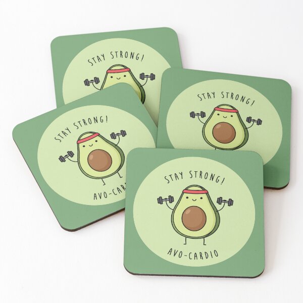Item preview, Cute Avocado Pun – Stay Strong Avo-Cardio Kawaii Fitness Design designed and sold by TinaDu-.