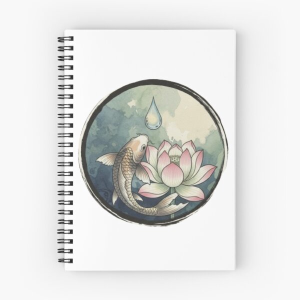 Item preview, Fish with Flower and Water Drop | Nature & Zen Aesthetic Design designed and sold by FusionOfTrends.