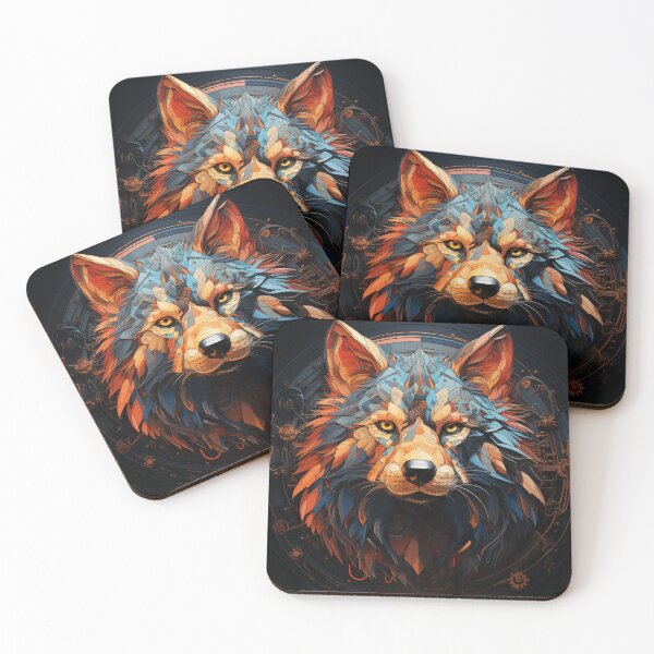 Item preview, Geometric Mecha Wolf With Clockwork Circuitry designed and sold by Daagath.