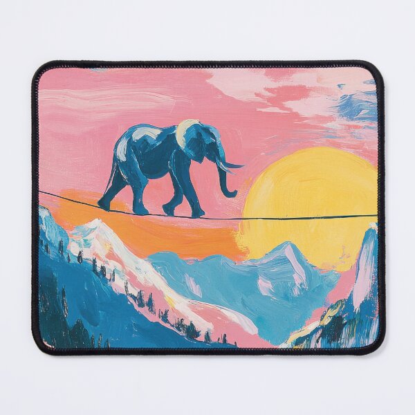 Item preview, Elephant on the rope at sunset designed and sold by ArtHouseNiklas.