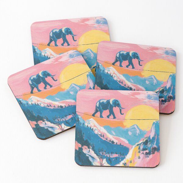 Item preview, Elephant on the rope at sunset designed and sold by ArtHouseNiklas.