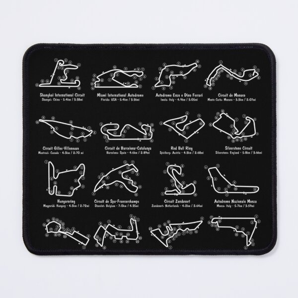 Item preview,  F-1 Race Tracks  Vertical (White Stencil - No Background) designed and sold by DennisKrania.