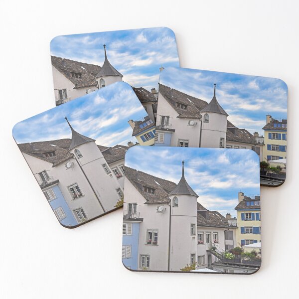Item preview, Old buidlings and terrace with flowers and plants in Zurich Switzerland designed and sold by goceris.