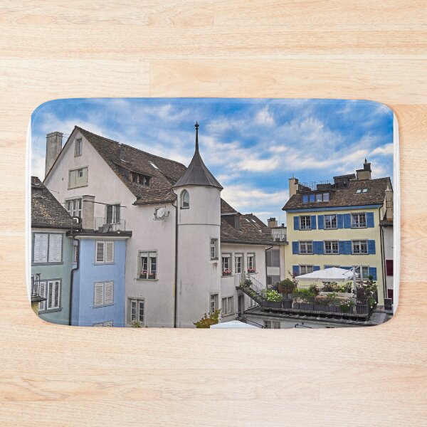 Item preview, Old buidlings and terrace with flowers and plants in Zurich Switzerland designed and sold by goceris.