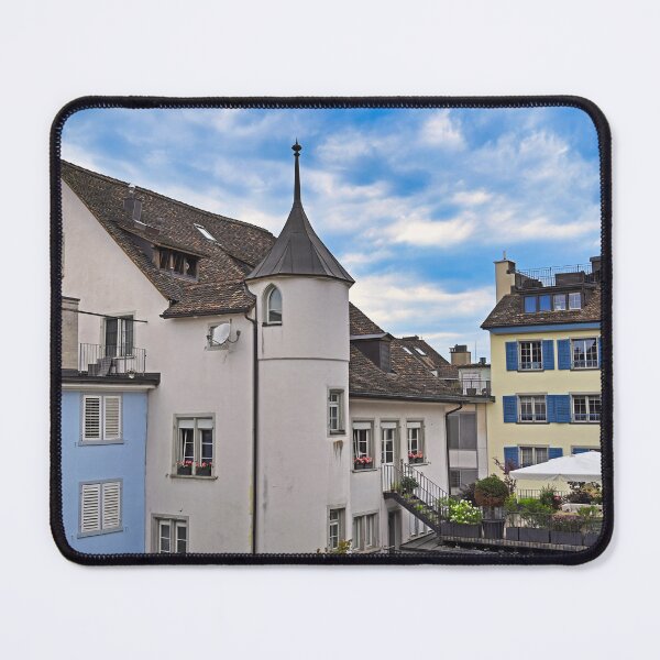 Item preview, Old buidlings and terrace with flowers and plants in Zurich Switzerland designed and sold by goceris.