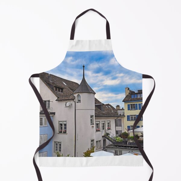 Item preview, Old buidlings and terrace with flowers and plants in Zurich Switzerland designed and sold by goceris.