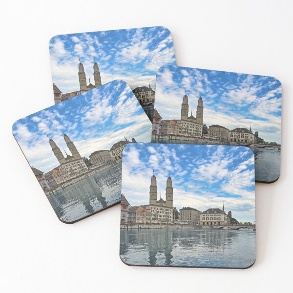 Item preview, Grossmunster cathedral in Zurich, Limmat river riverbank, Switzerland designed and sold by goceris.