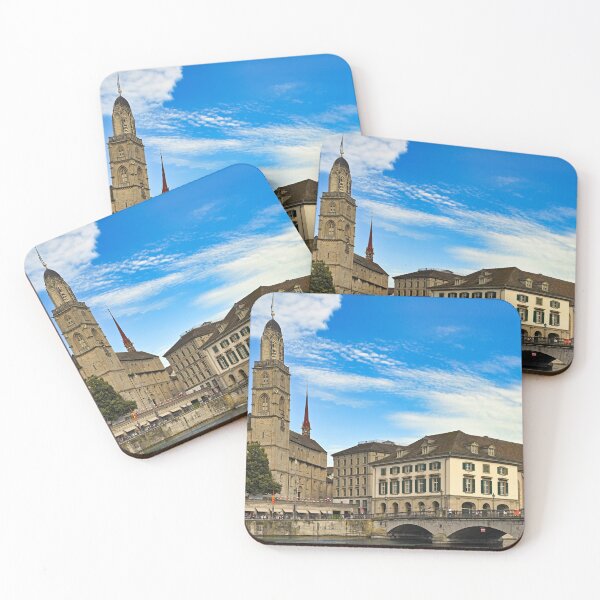 Item preview, Grossmunster cathedral in Zurich cityscape, Switzerland designed and sold by goceris.