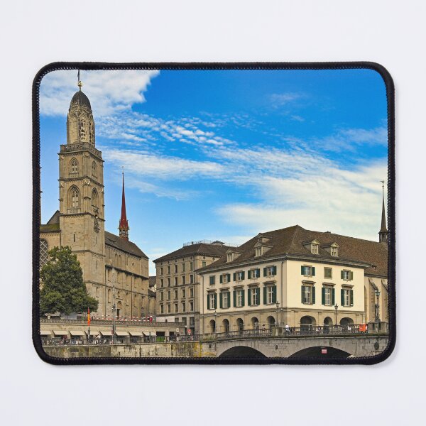 Item preview, Grossmunster cathedral in Zurich cityscape, Switzerland designed and sold by goceris.
