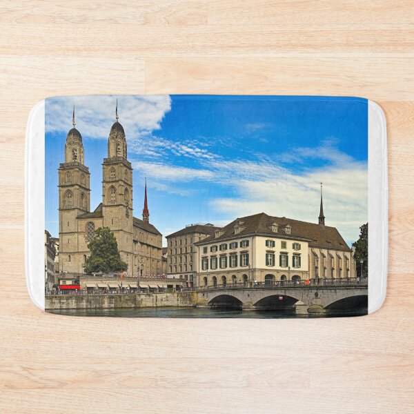 Item preview, Grossmunster cathedral in Zurich cityscape, Switzerland designed and sold by goceris.