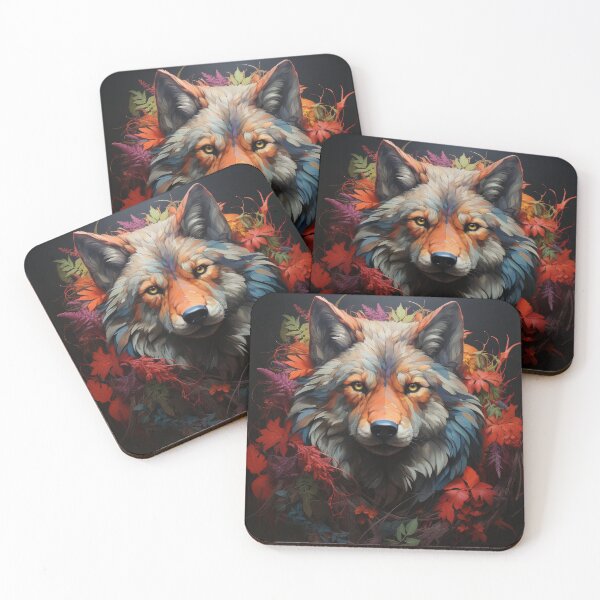 Item preview, Autumn Forest Wolf With Fiery Leaves and Bold Fur designed and sold by Daagath.