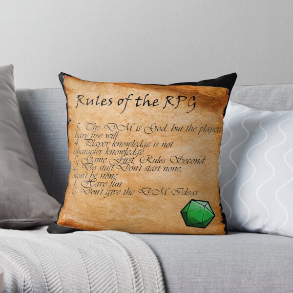 RPG Rules Throw Pillow
