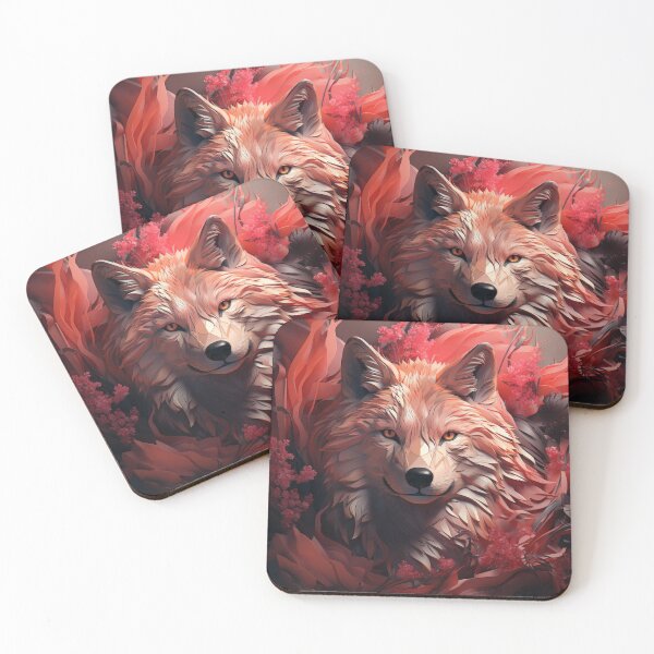 Item preview, Crimson Bloom Wolf With Gentle Eyes and Petal Surround designed and sold by Daagath.