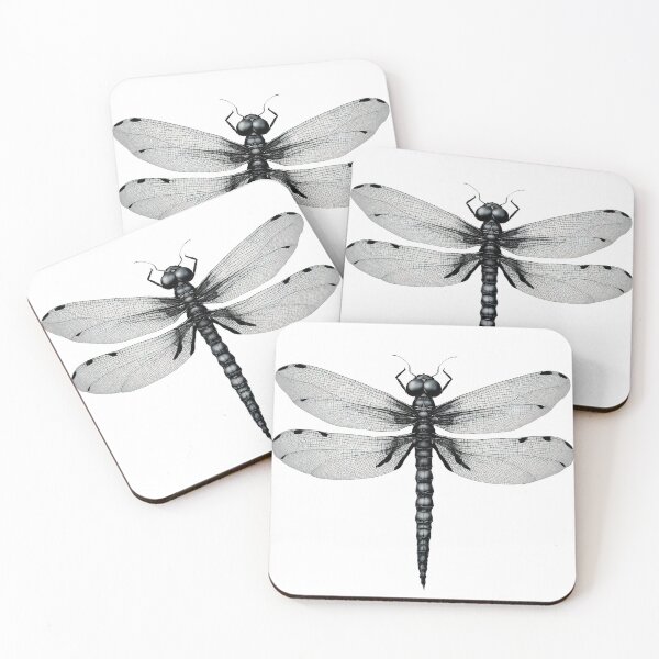 Item preview, Elegant Monochrome Dragonfly: Detailed Insect Illustration designed and sold by LanaGustavsson.