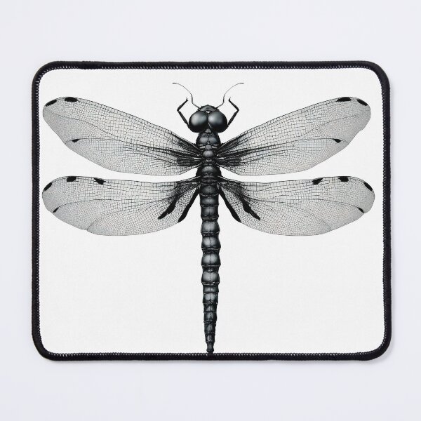 Item preview, Elegant Monochrome Dragonfly: Detailed Insect Illustration designed and sold by LanaGustavsson.