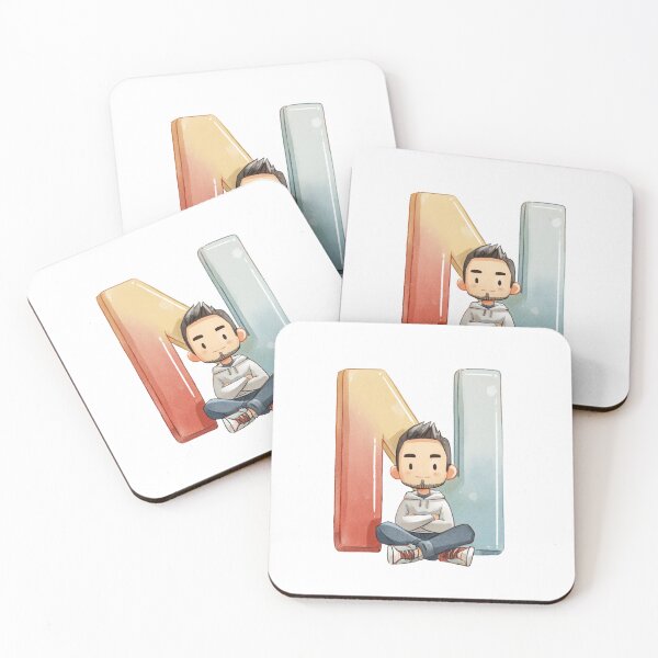 Item preview, Cute Man Sitting in Front of Giant Letter N Illustration designed and sold by JunsH.