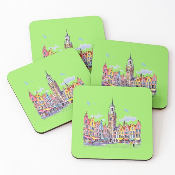 Item preview, Colorful Markt Square and Belfry of Bruges 3D Sketch,  designed and sold by PaintMeWorld.