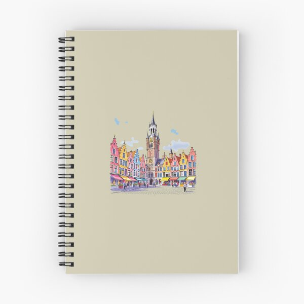 Item preview, Colorful Markt Square and Belfry of Bruges 3D Sketch,  designed and sold by PaintMeWorld.