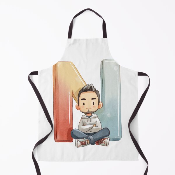 Item preview, Cute Man Sitting in Front of Giant Letter N Illustration designed and sold by JunsH.