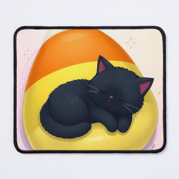 Item preview, Cute Black Cat Sleeping on Candy Corn – Halloween Kawaii T-Shirt designed and sold by ArmaanArts.