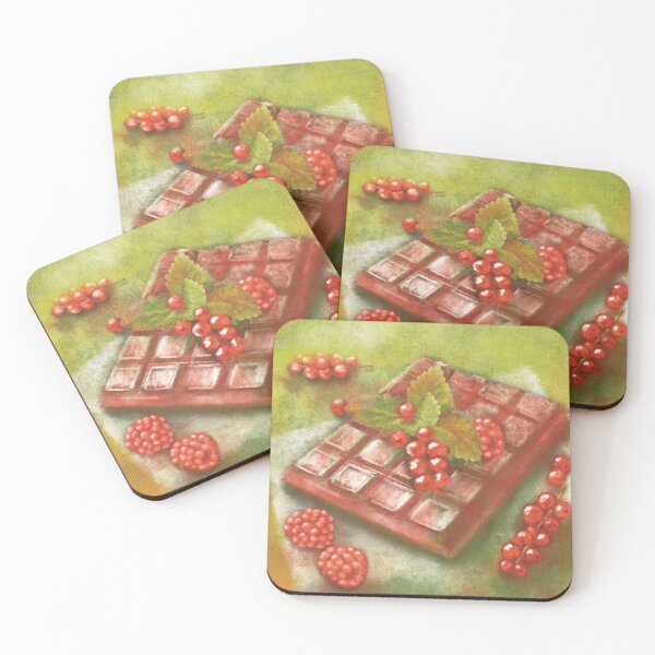 Item preview, Chocolate and red fruit tablet, redcurrants and raspberries designed and sold by Hélène Carmona.