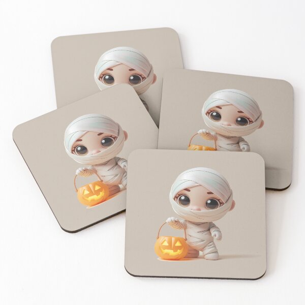 Item preview, Chibi Pastel Mummy | Cute Halloween Jack-o-Lantern Art designed and sold by PawxelArt.