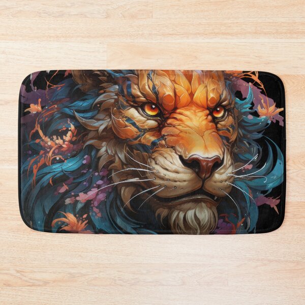 Item preview, Floral Fire Tiger With Gemstone Fur and Fiery Eyes designed and sold by Daagath.